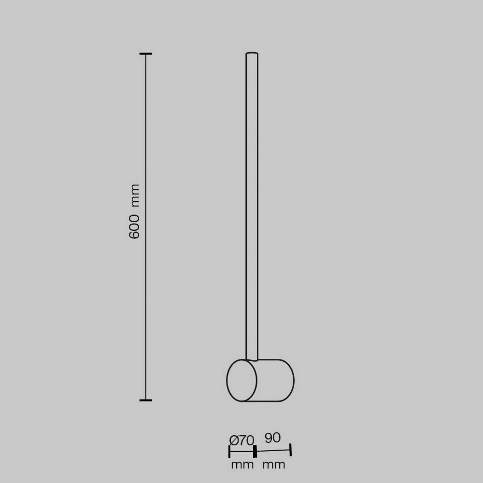 Maytoni LED nástenné svetlo Light stick, čierne, výška 60 cm