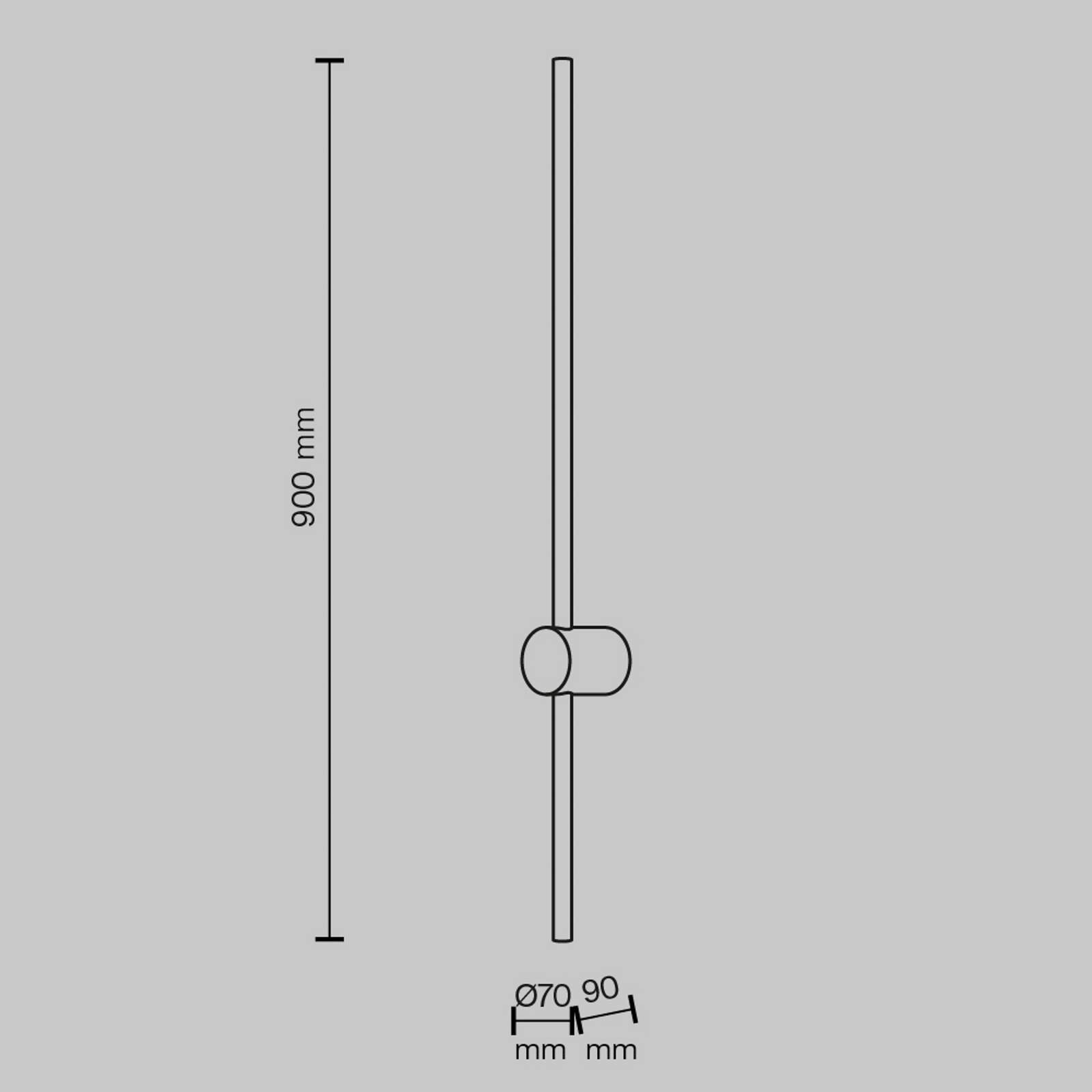 Maytoni LED nástenné svetlo Light stick, čierne, výška 90 cm