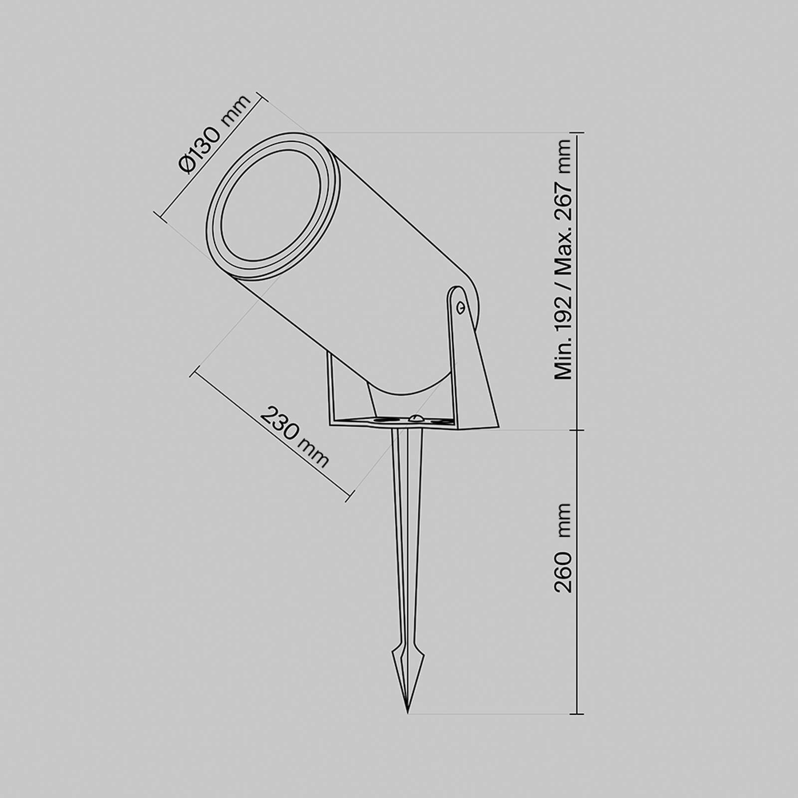 Maytoni LED zemný reflektor Bern, biely, hliník, IP65
