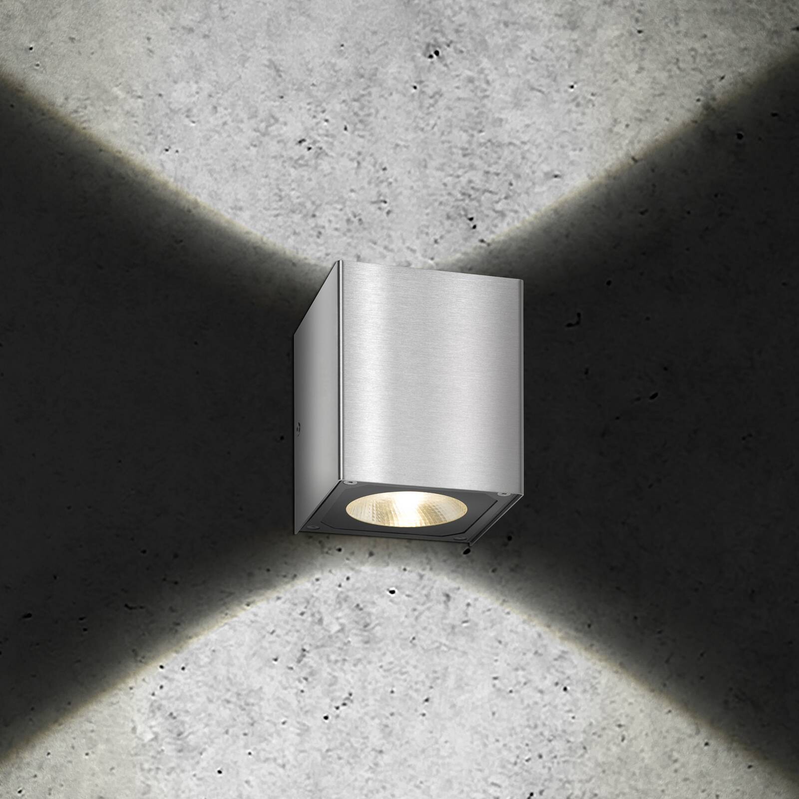 LED vonkajšie nástenné svietidlo 5026, nerezová oceľ, 11 cm, IP54, hore/dole