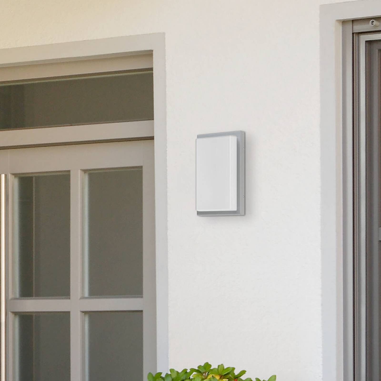 Vonkajšie nástenné svietidlo 059, nerezová oceľ, opálové sklo, 29 cm, IP44, E27