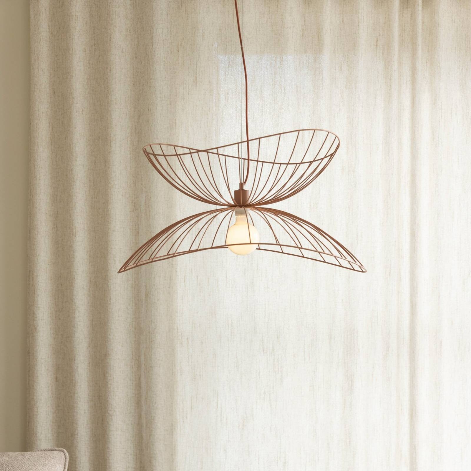 Globen Lighting Závesné svietidlo RAY, ružové, Ø 70 cm, kov