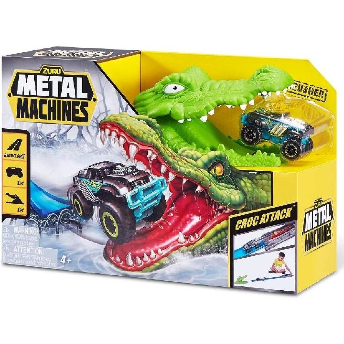 Hracia sada s dráhou, krokodílom a kovovým autíčkom