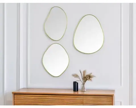 Set nástenných zrkadiel (3 ks) Viola, zlaté%