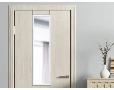 Závesné zrkadlo na dvere Bea 30x120 cm, biele%