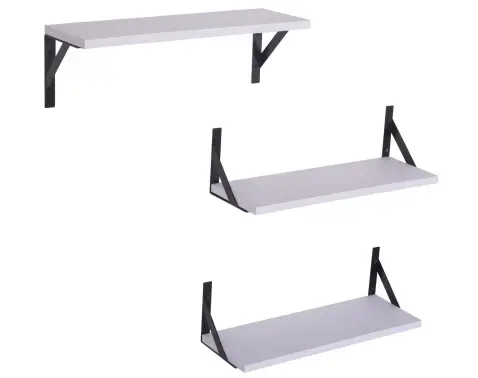 Súprava 3 kusov políc Lamezia, biela%