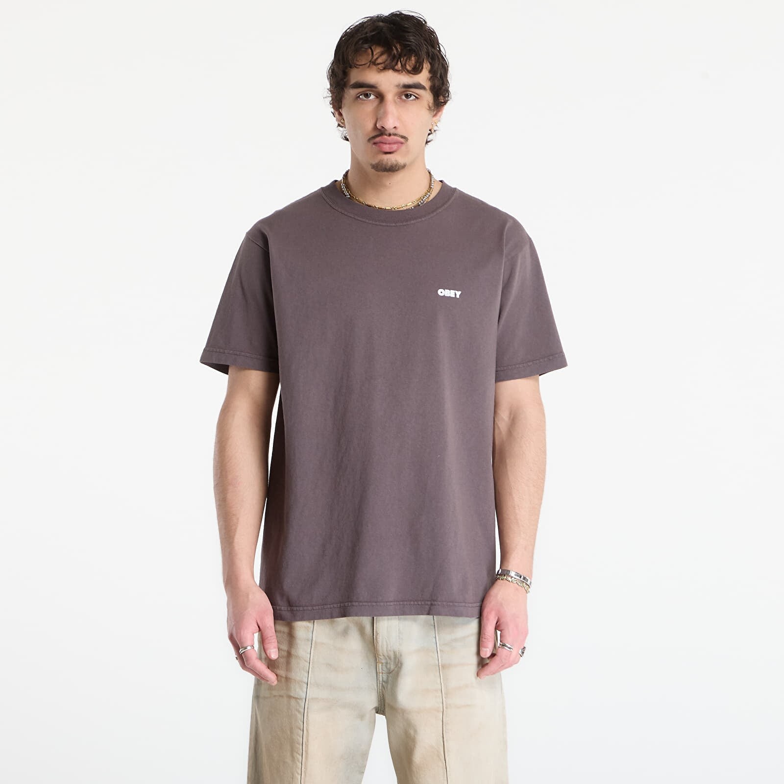 Tričko OBEY Bold Icon Face Pigment Dusty Black XL