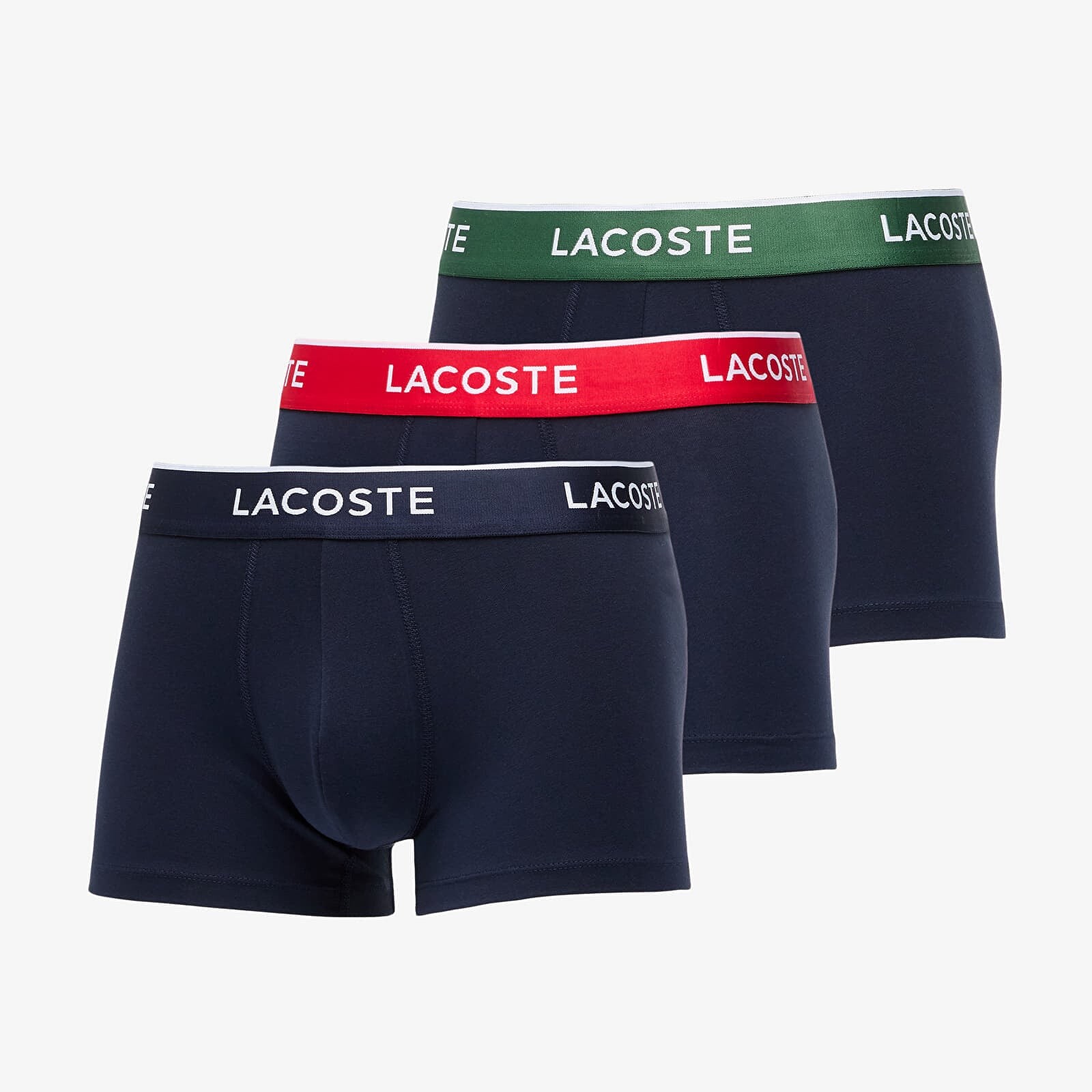 Boxerky LACOSTE Trunk 3-Pack Navy Blue/ Green/ Red/ Navy XL