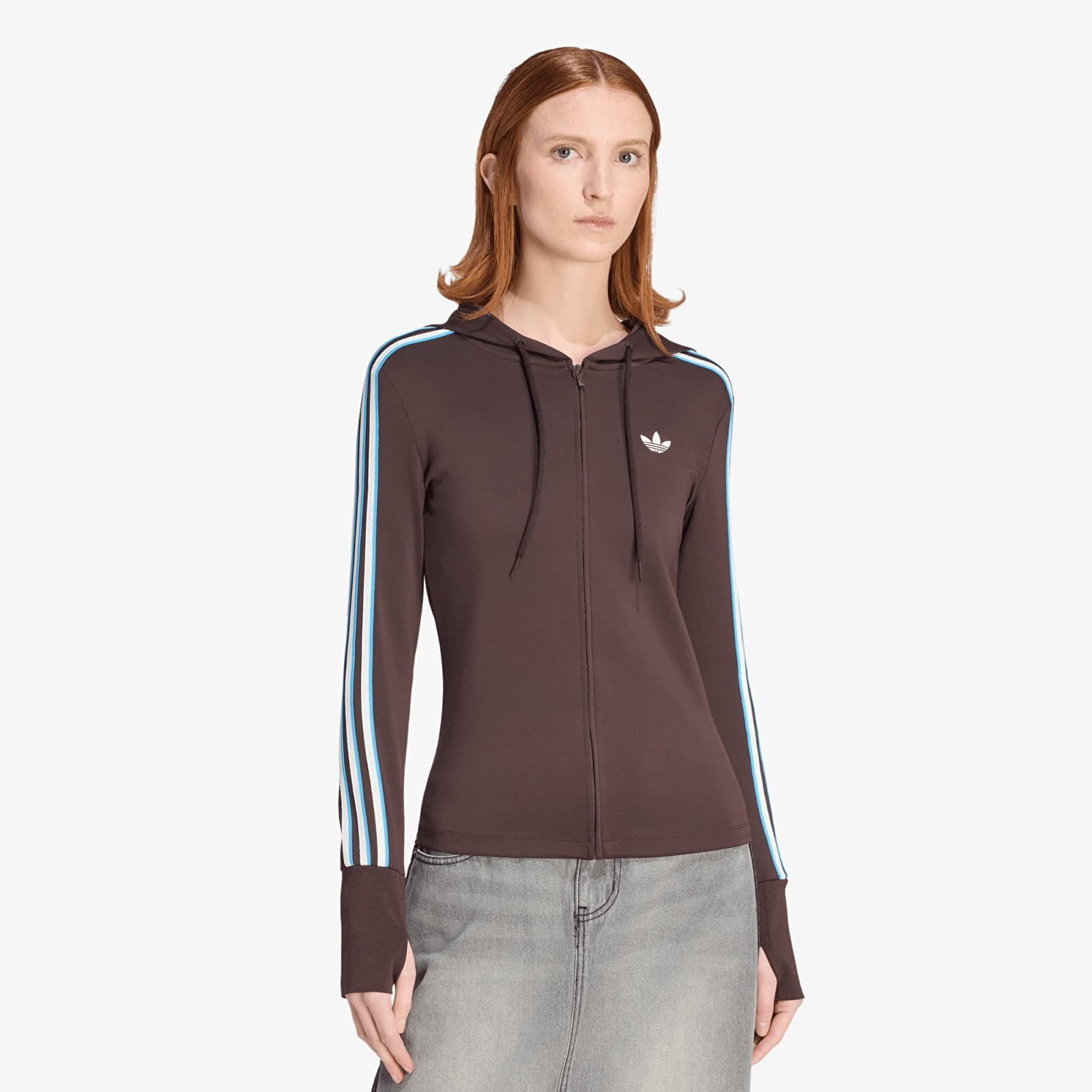 Mikina adidas Hooded Zipper Aurora Cofee XL