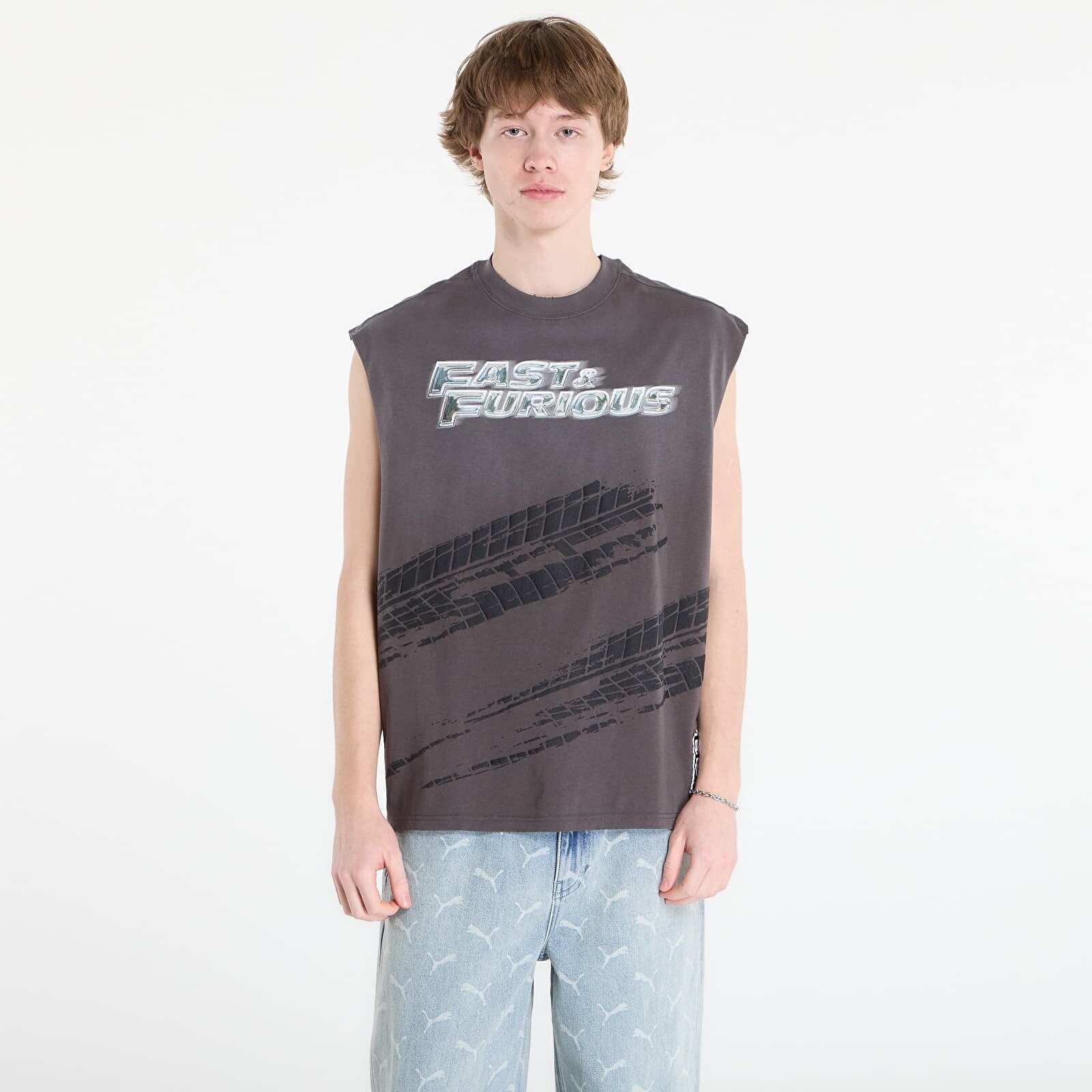 Tričko Puma x Fast & Furious Cutoff Dusky Gray L