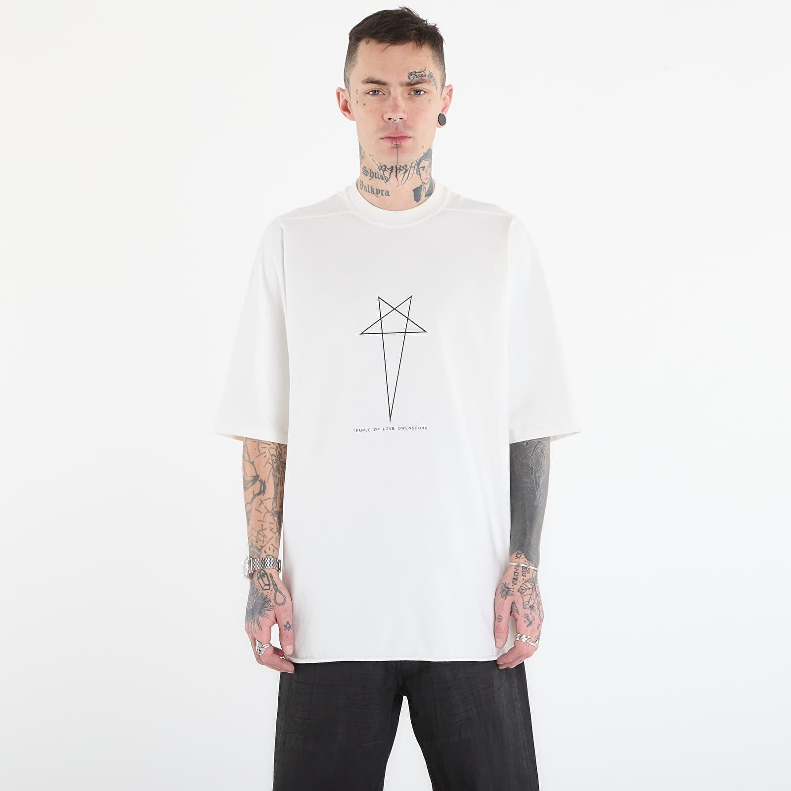 Tričko Rick Owens DRKSHDW Jumbo Ss T-Shirt Milk/ Black M