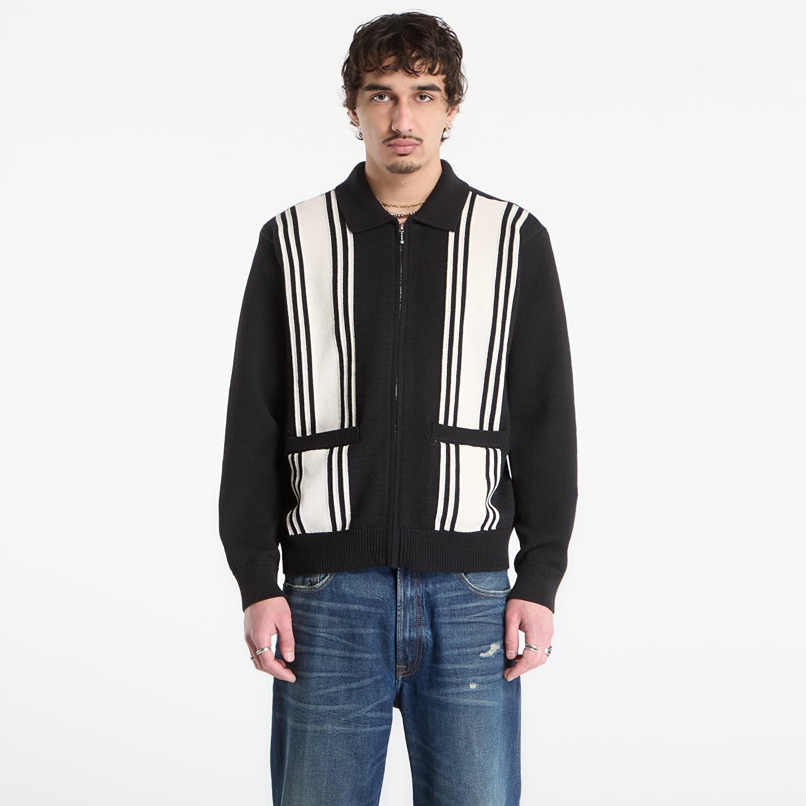 Sveter OBEY Matt Zip Up Sweater Black Multi L