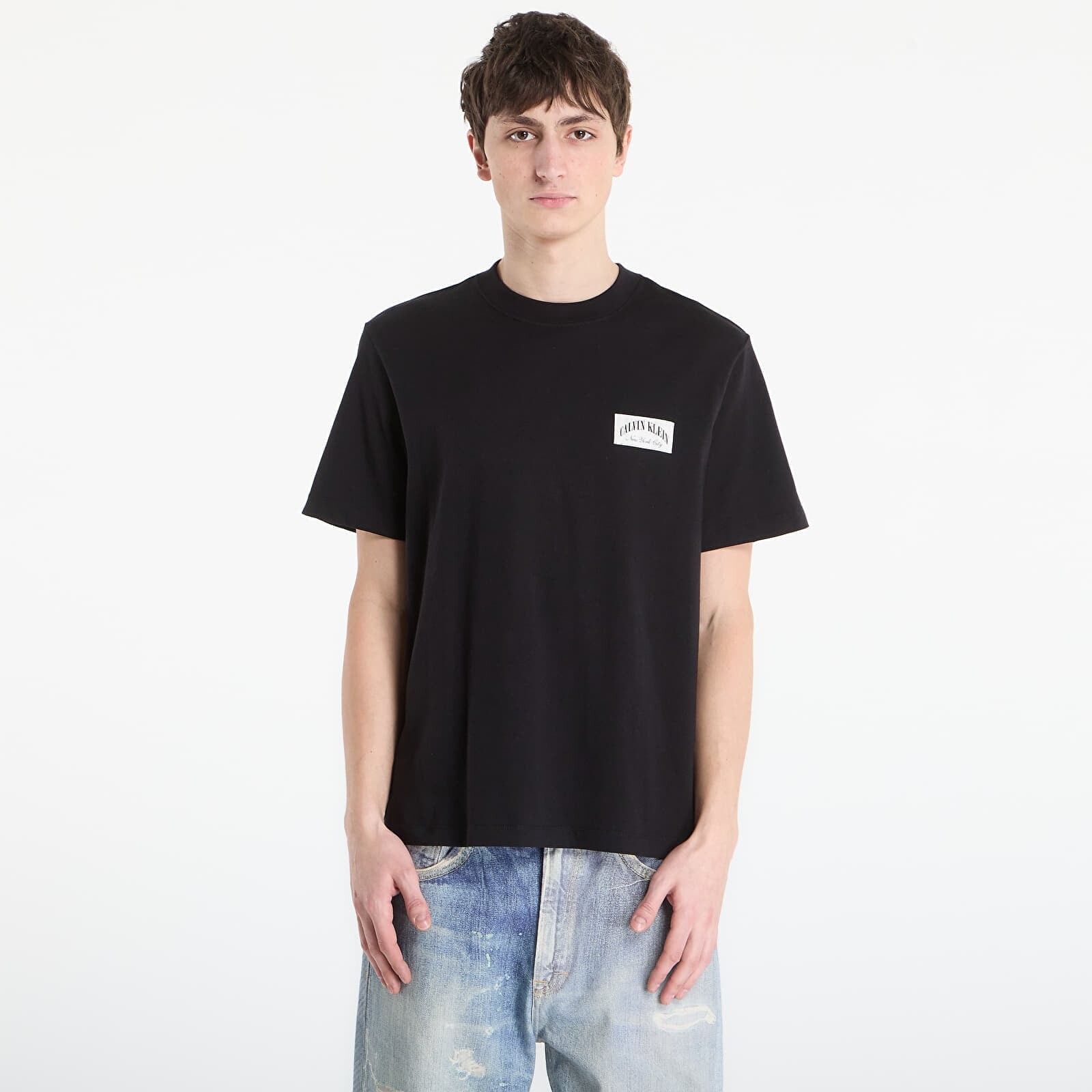 Tričko Calvin Klein Jeans Ss 20S Easy Collegiate Tee Black S