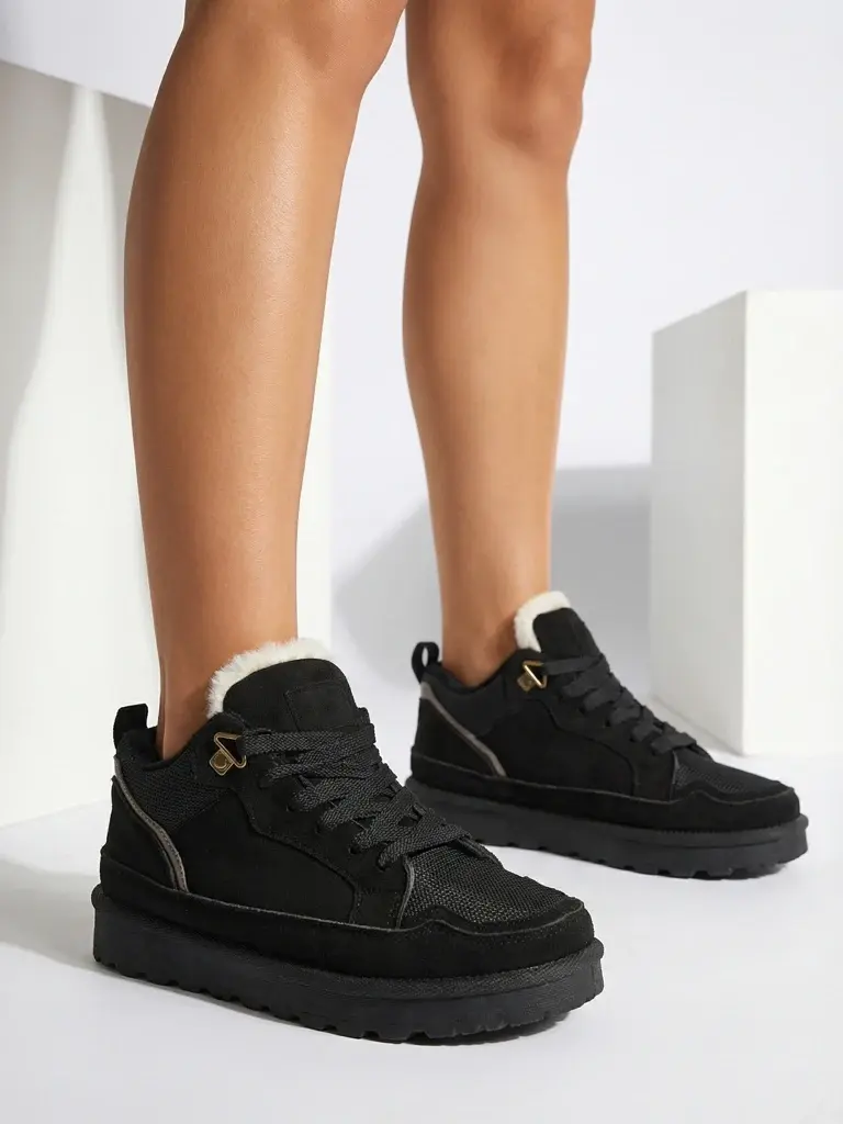 Dámske čierne semišové tenisky