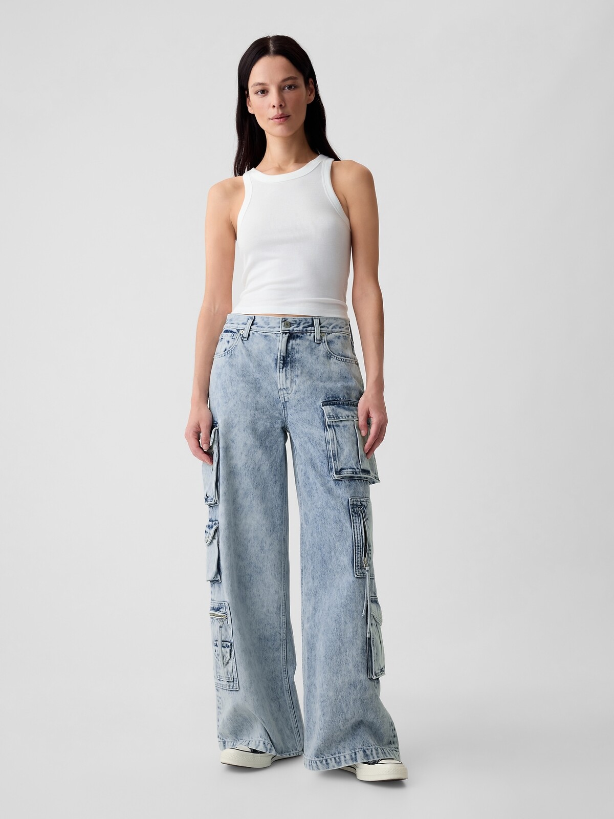 GAP Jeans Mid Rise Cargo Baggy - Ladies