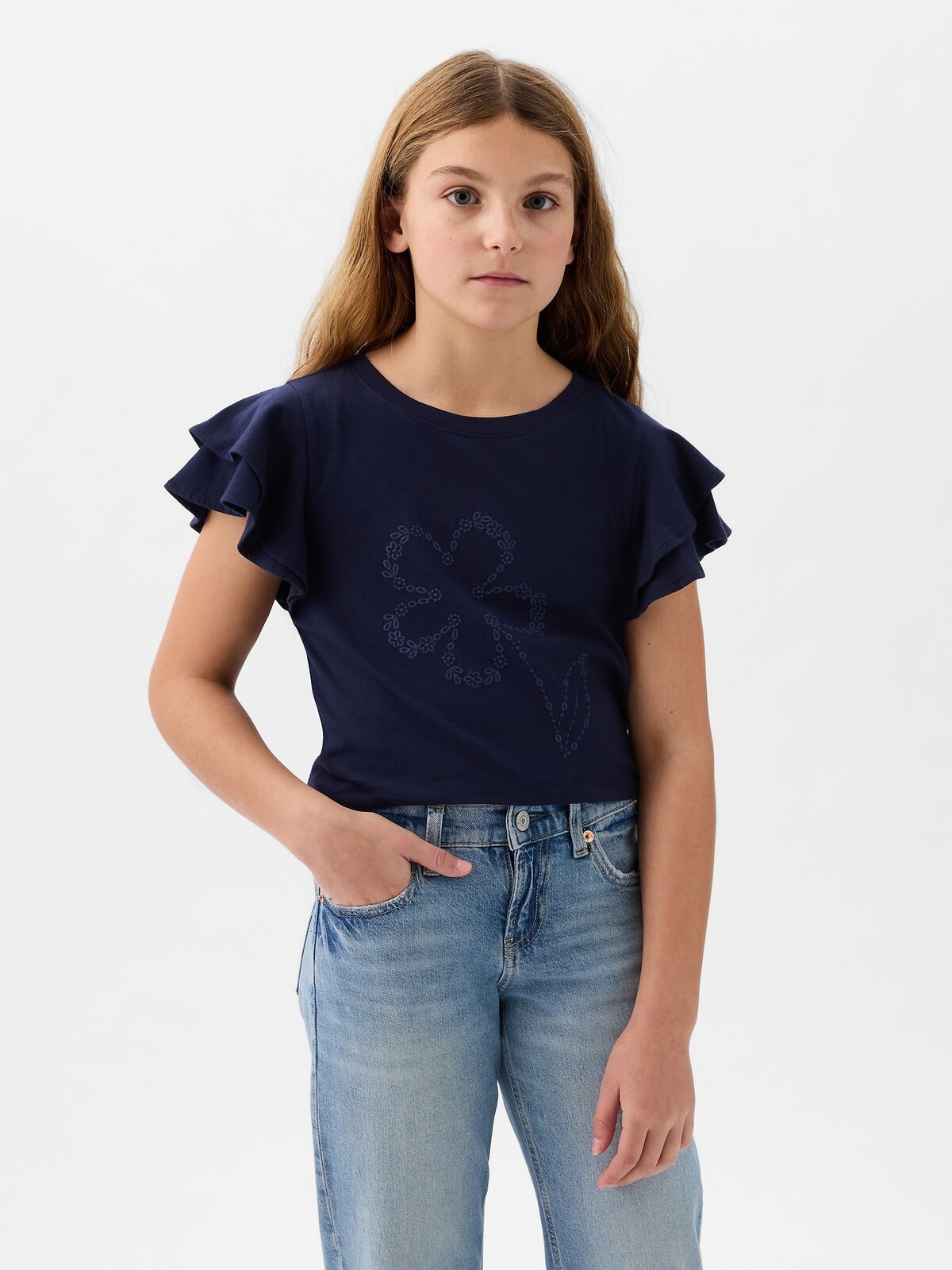 GAP Children's T-shirt with ruffles - Girls