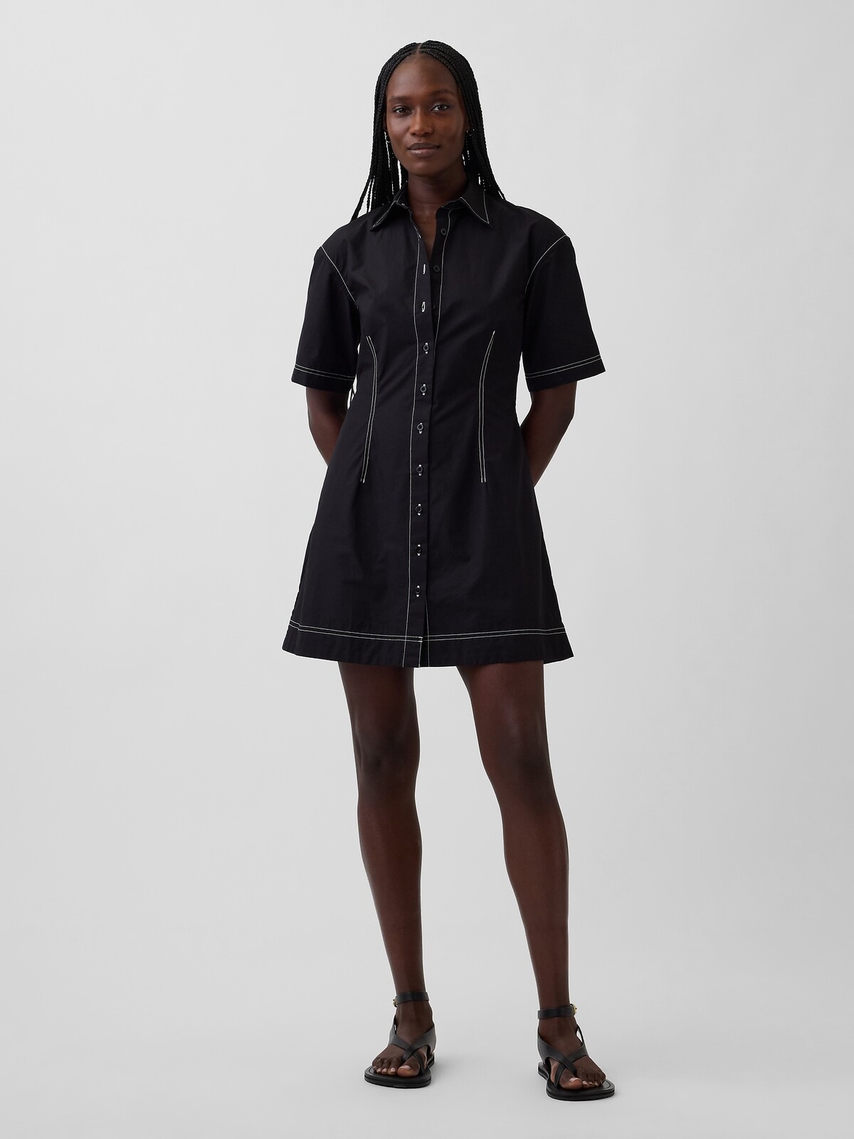 GAP Shirt Poplin Mini Dress - Ladies