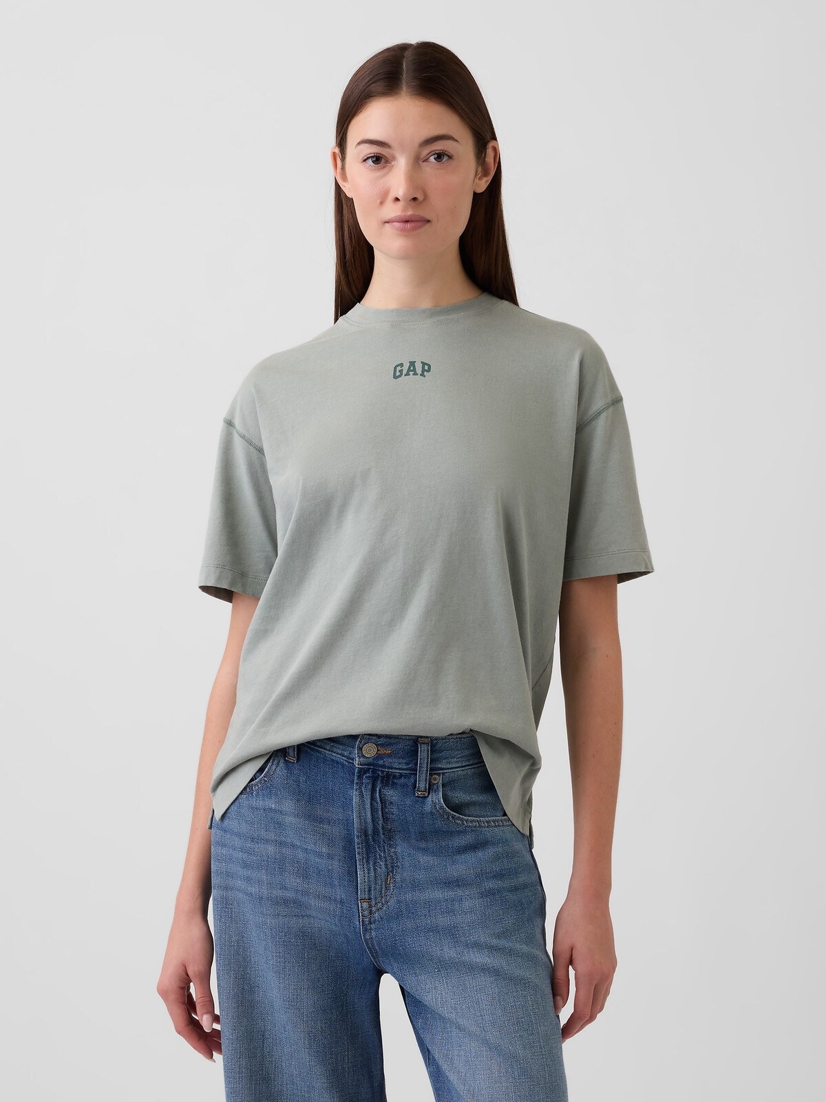 GAP Oversize T-Shirt with VintageSoft Logo - Women's