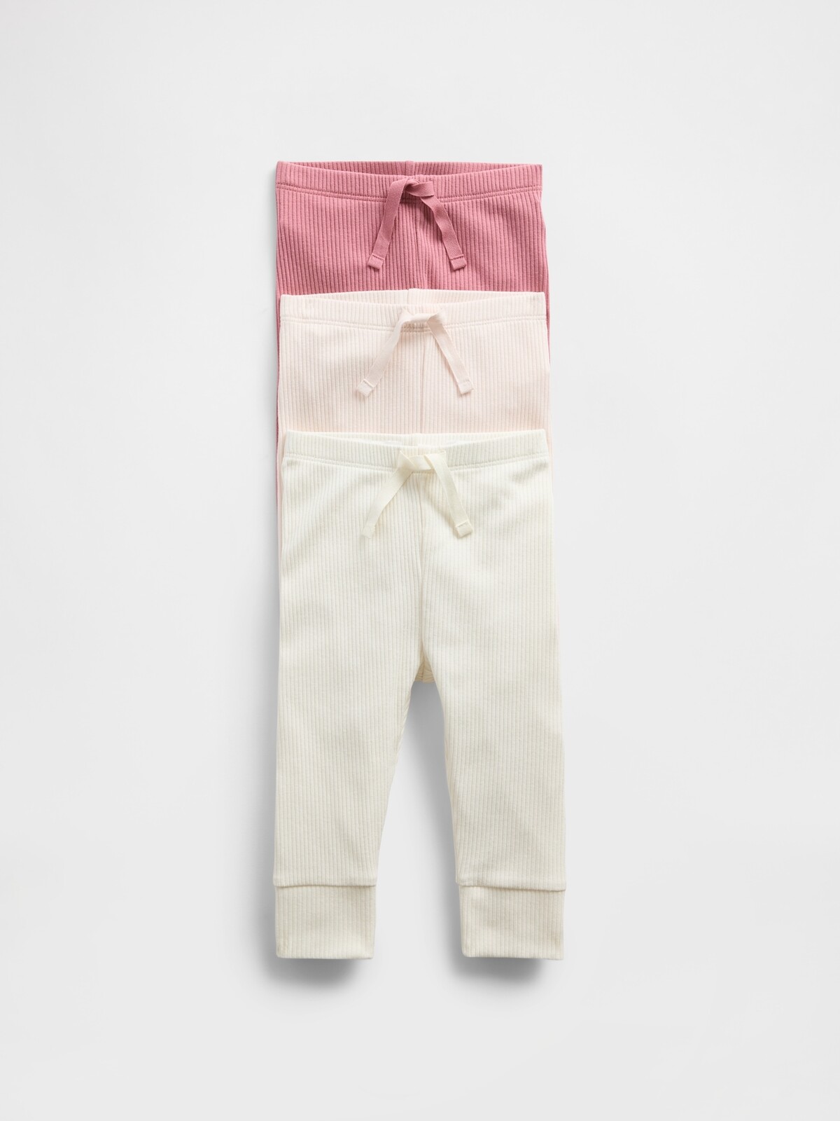 GAP Baby Ribbed Trousers, 3 pcs - Girls