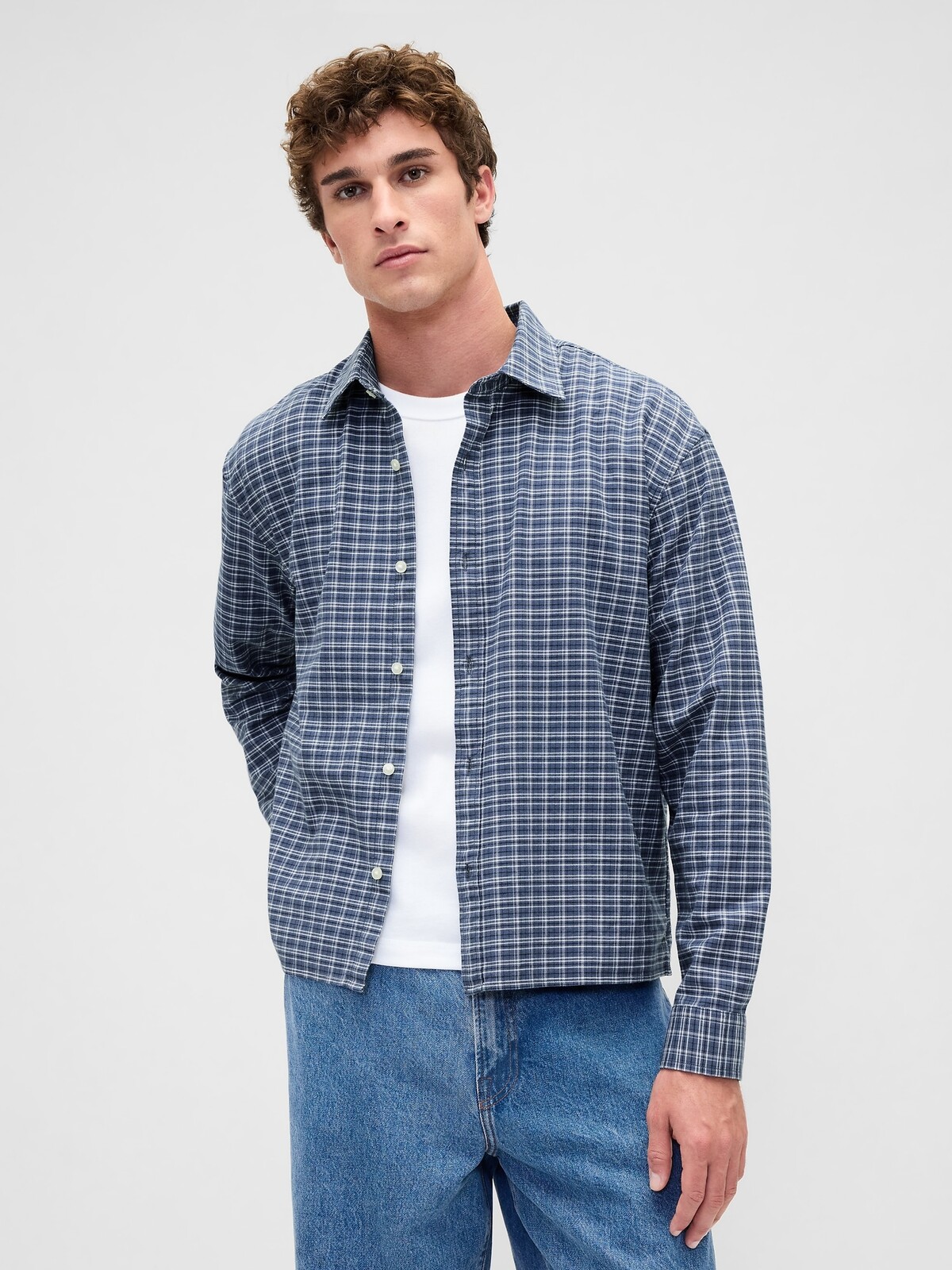GAP Shirt Relaxed Straight Oxford - Men's