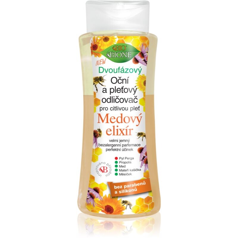Bione Cosmetics Medový Elixír dvojfázový odličovač na tvár a oči 255 ml