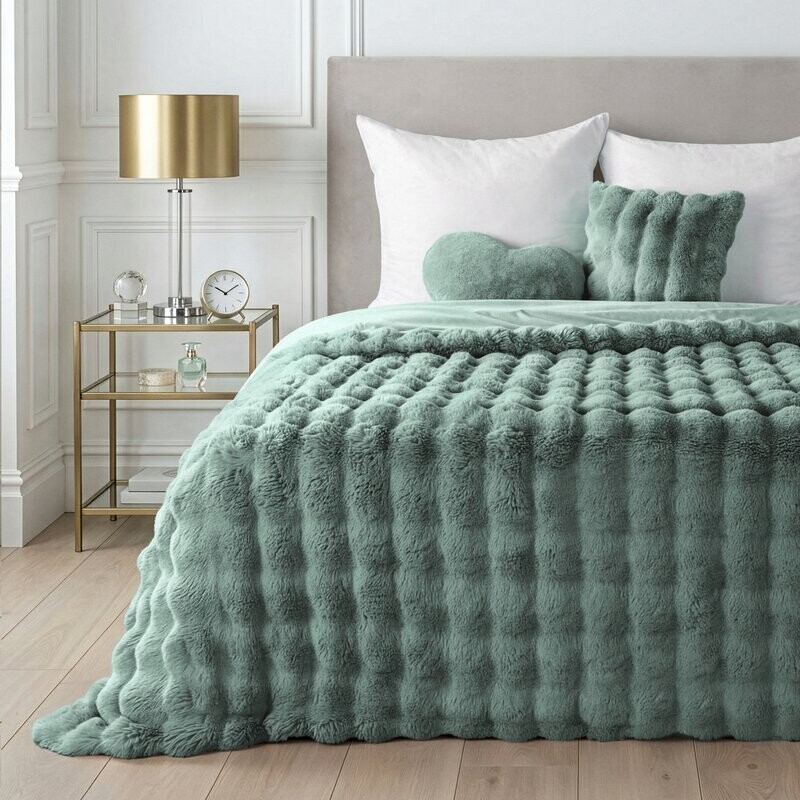 ArtFir Prikrývka na posteľ LILY | šalviová 200 x 220 cm