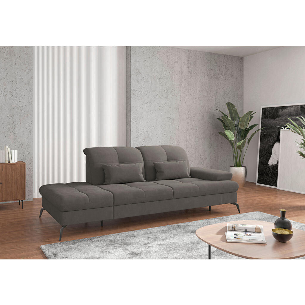 Sit & More LEŇOŠKA, textil, grafitová