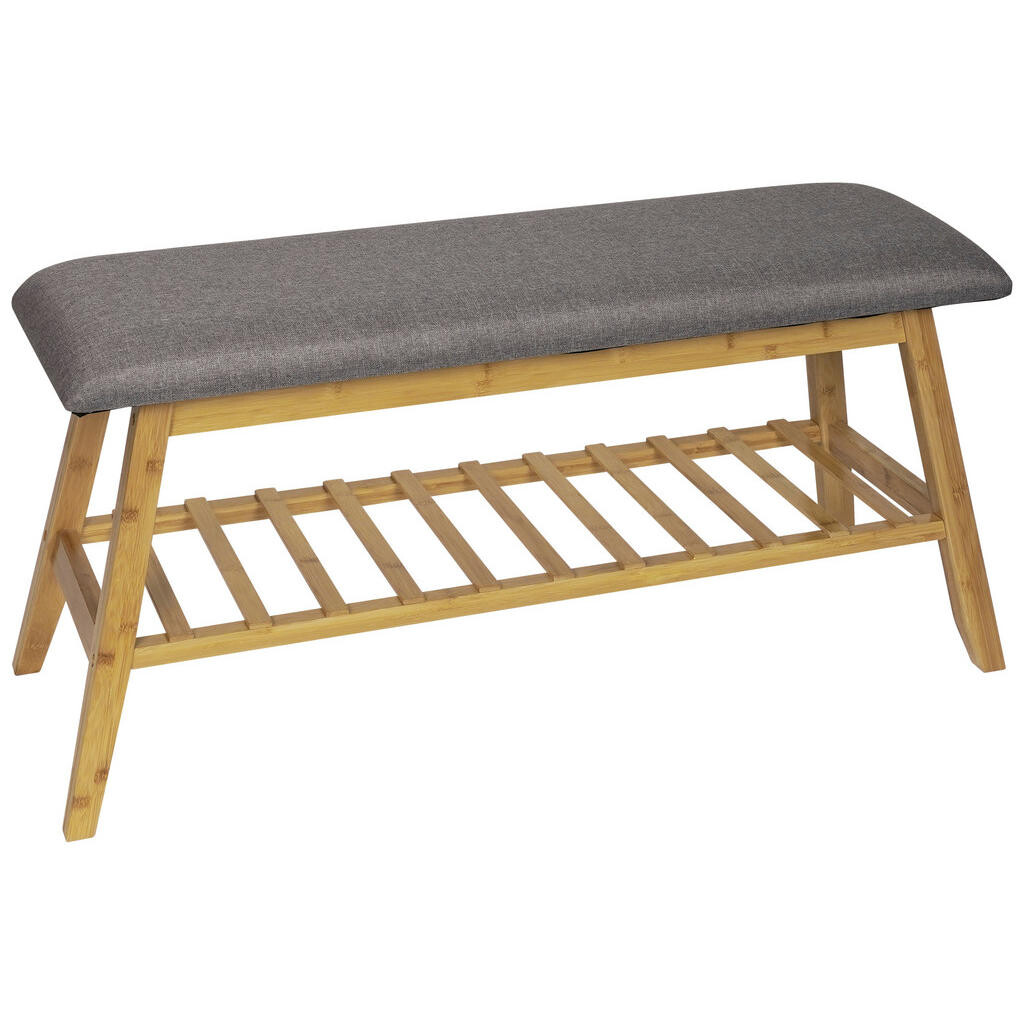 Carryhome LAVICA NA TOPÁNKY, sivá, prírodná farba, 90/45/30 cm