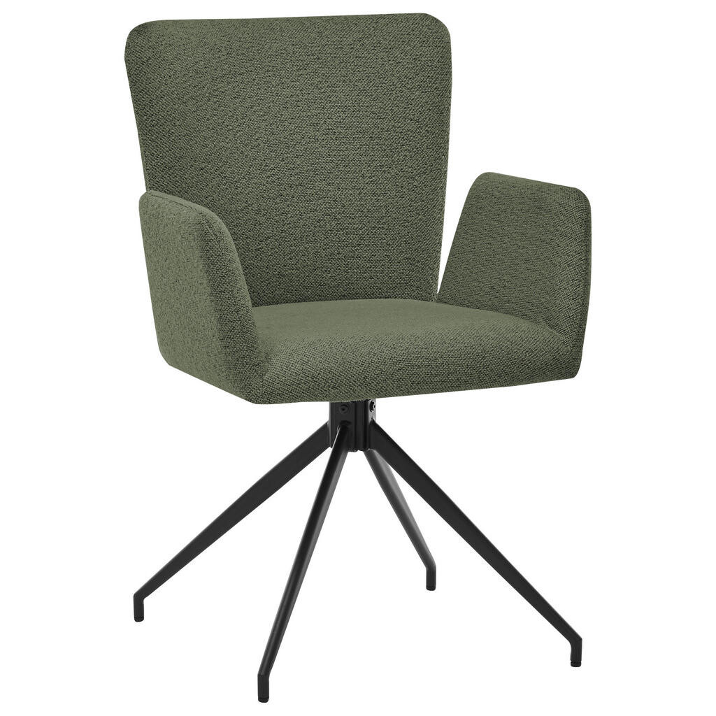 SetOne by Musterring STOLIČKA S PODRÚČKAMI, oceľ, buklé, zelená, čierna