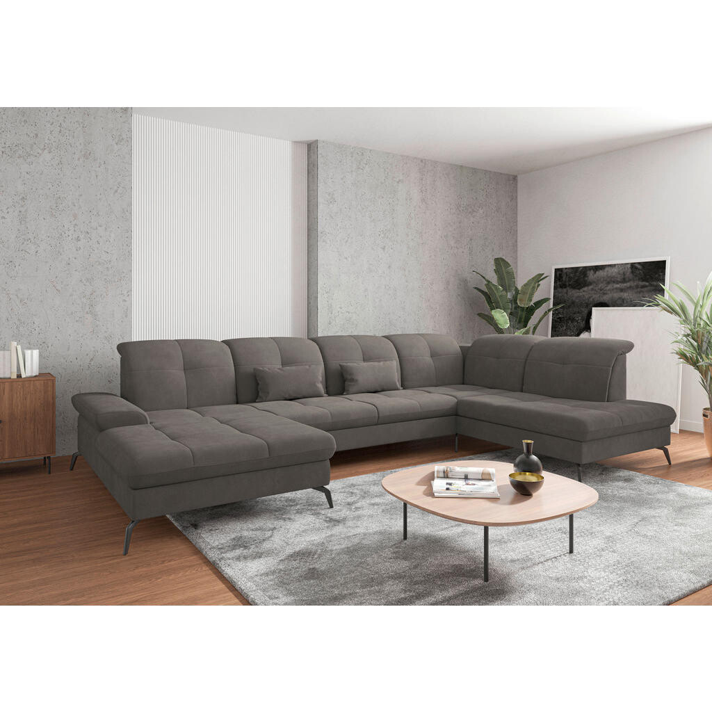 Sit & More SEDACIA SÚPRAVA, textil, grafitová