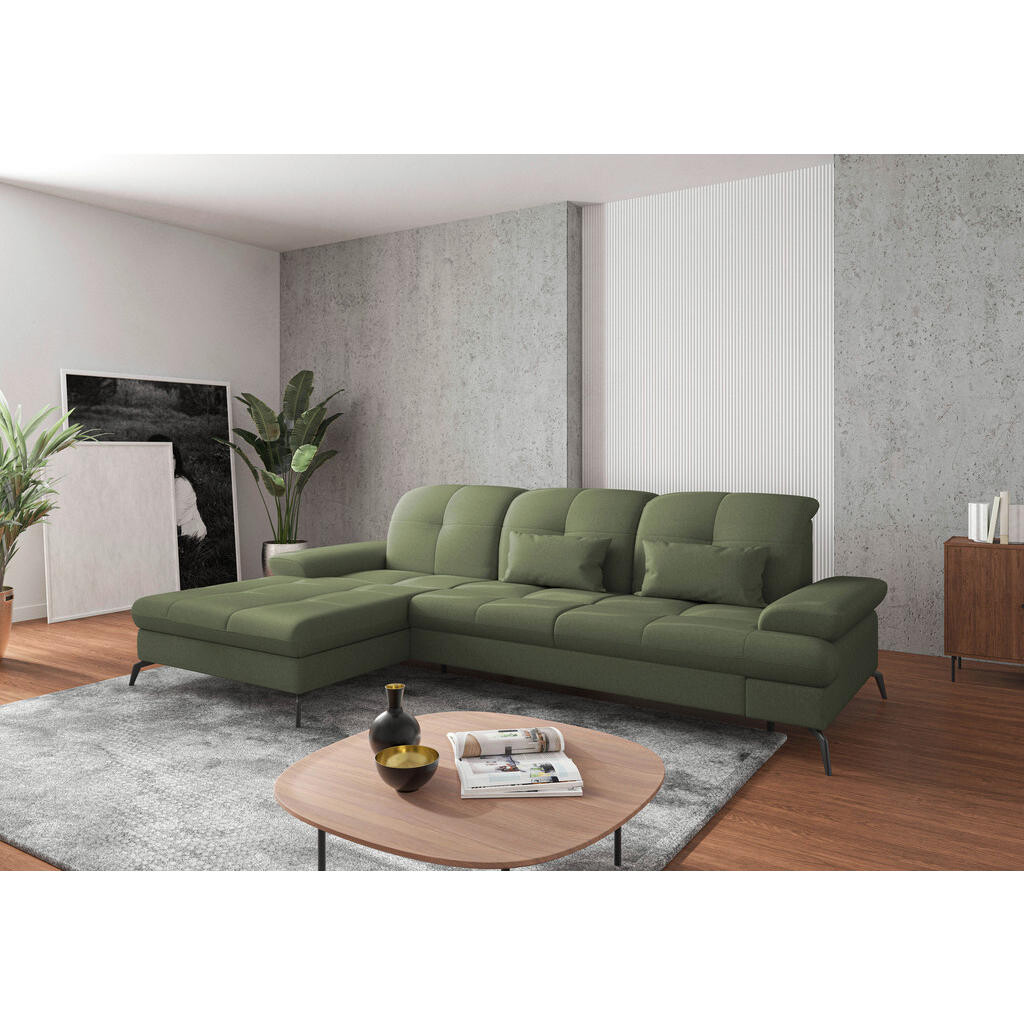 Sit & More ROHOVÁ SEDACIA SÚPRAVA, textil, olivovozelená