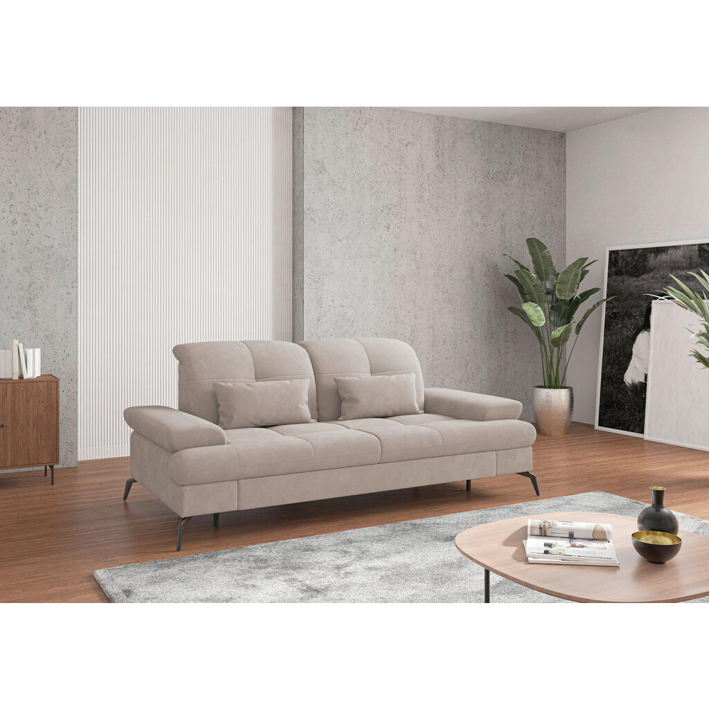 Sit & More TROJMIESTNA POHOVKA, textil, sivobéžová