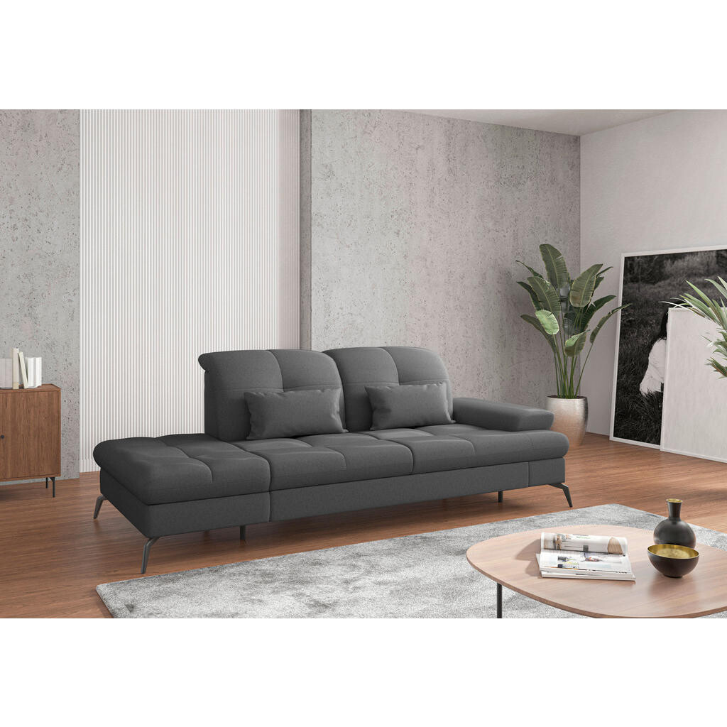 Sit & More LEŇOŠKA, textil, tmavosivá