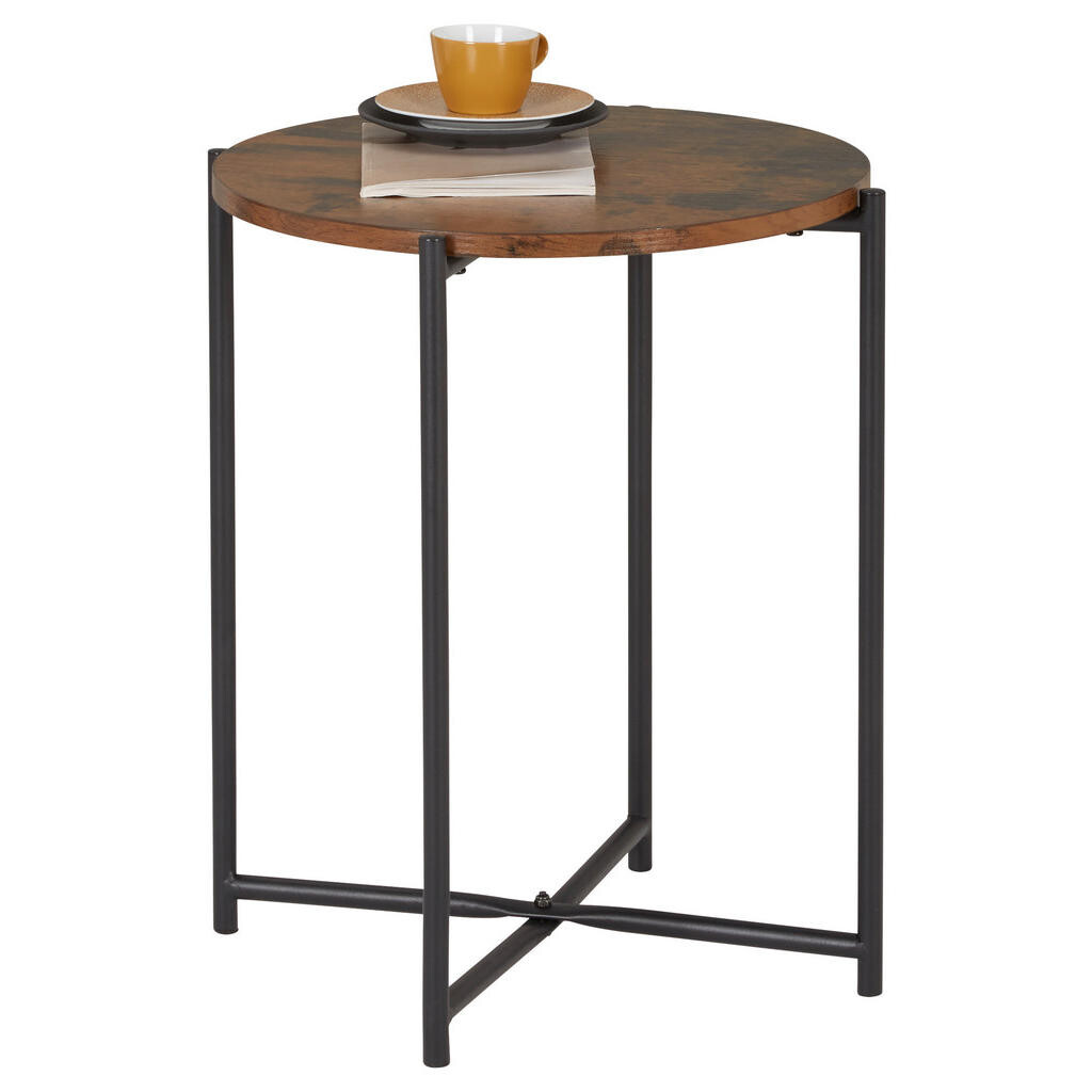 Carryhome PRÍRUČNÝ STOLÍK, hnedá, čierna