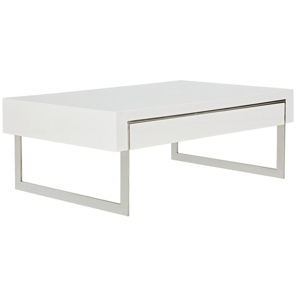 MID.YOU KONFERENČNÝ STOLÍK, biela, biela s vysokým leskom, kov, kompozitné drevo, 110/40/70 cm
