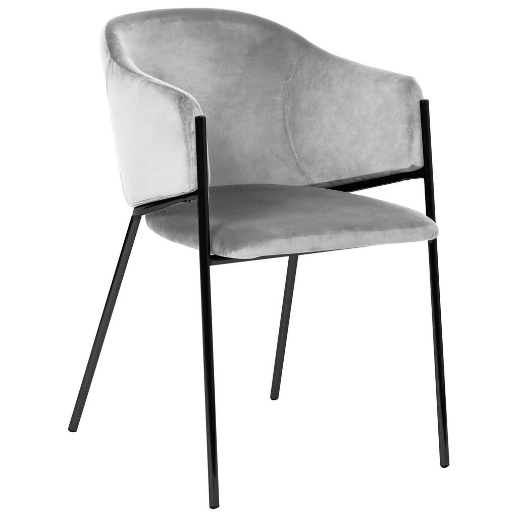 Livetastic STOLIČKA S PODRÚČKAMI, zamat, čierna, svetlosivá