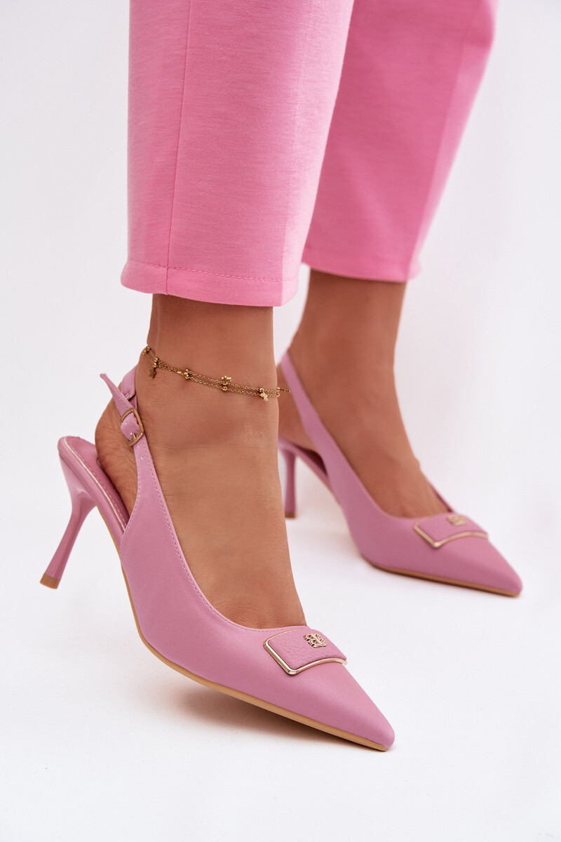 Sandály Podpatky Dámské S Ozdobným Detalem Růžové Lurella 37