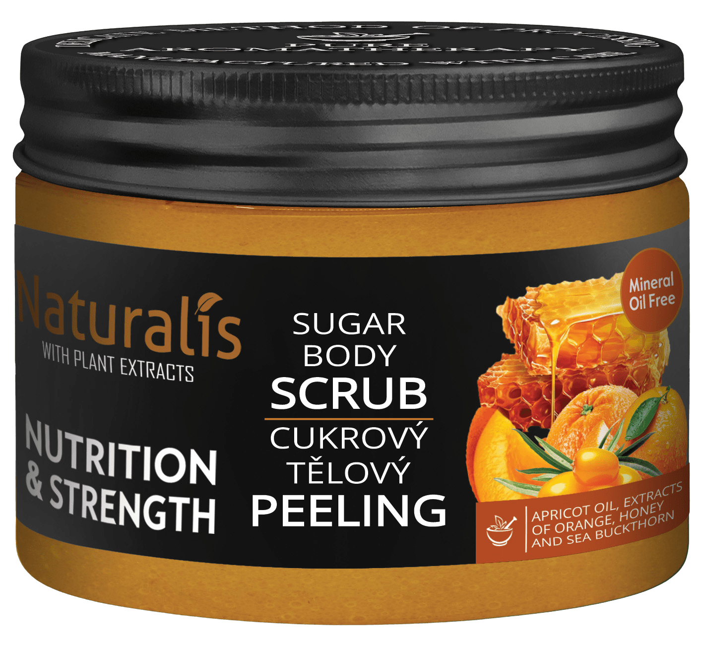 NATURALIS Cukrový telový peeling Nutrition & Strength 250 g