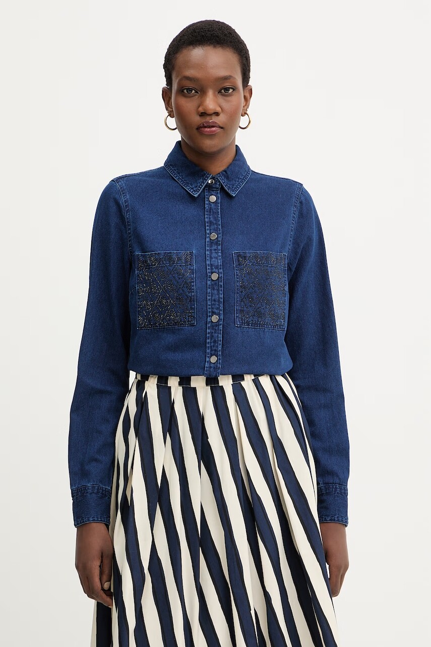 Rifľová košeľa Guess MONIQUE