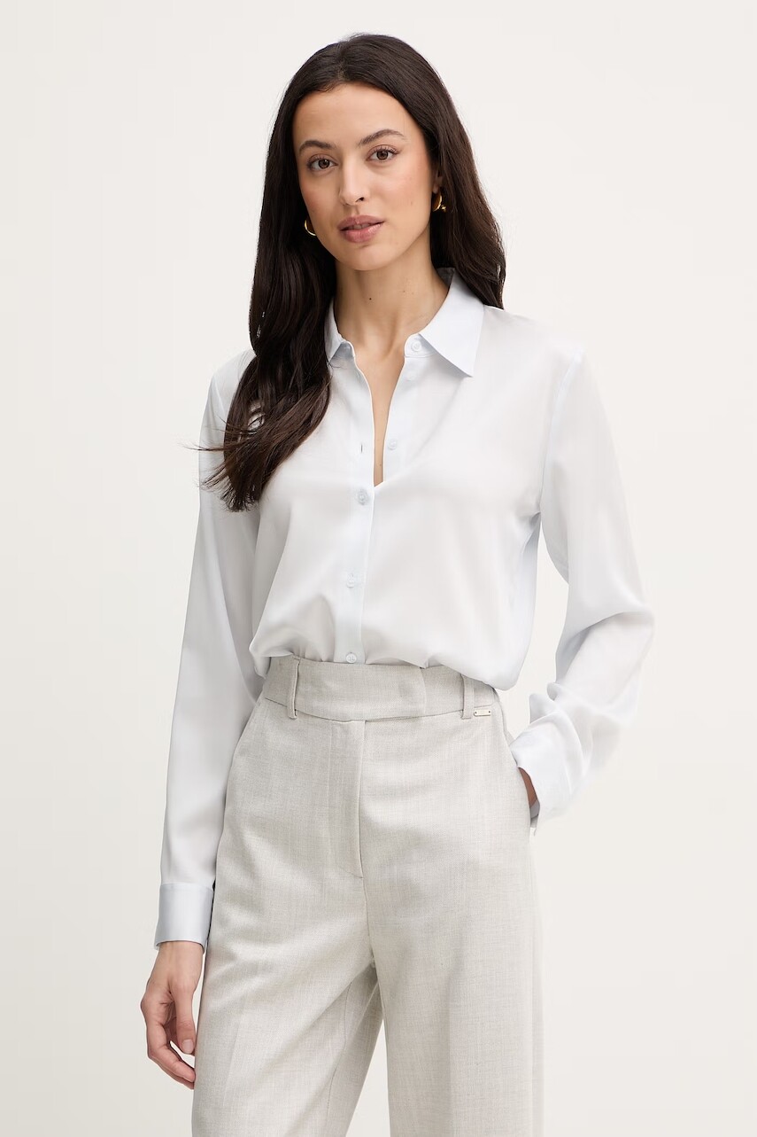 Košeľa s prímesou hodvábu BOSS Bonya