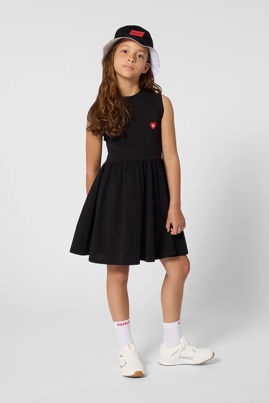 Dievčenské bavlnené šaty HUGO