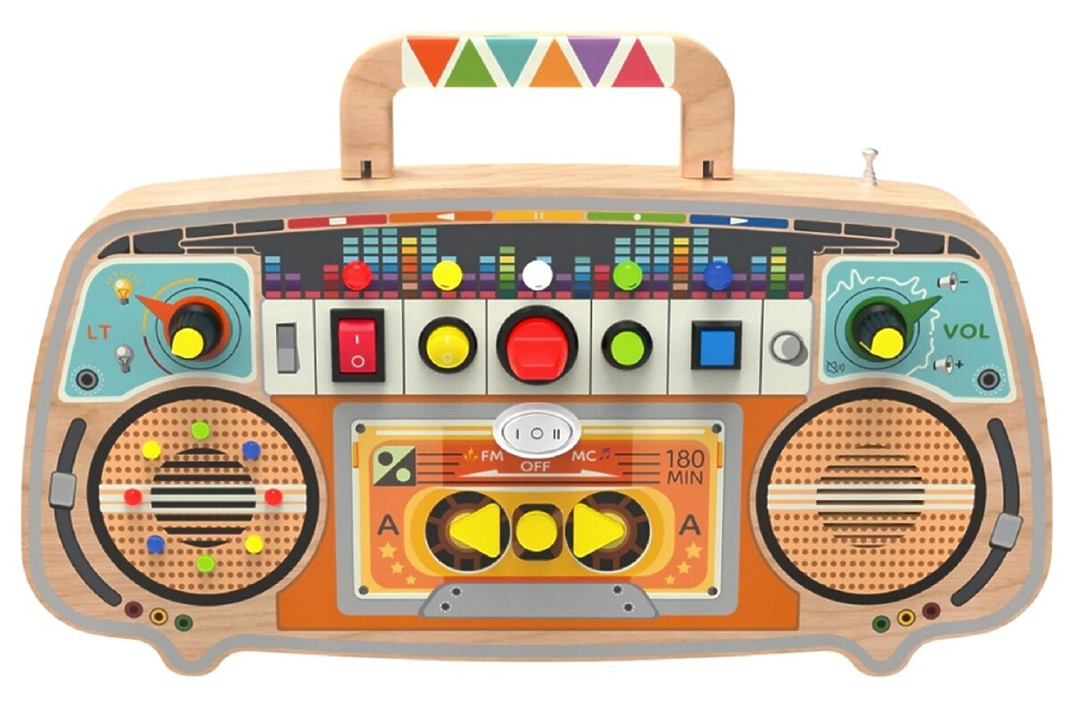 2Kids Toys Activity board Drevené FM rádio