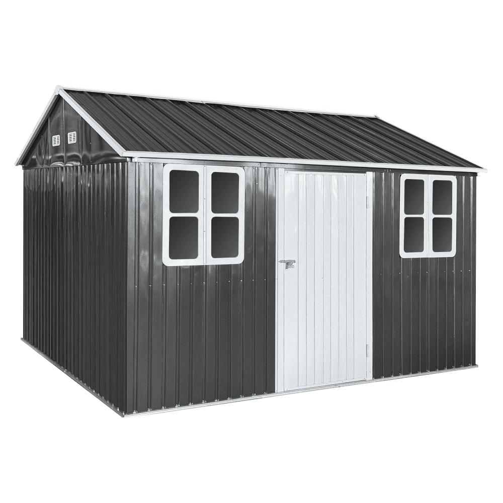 Plechový záhradný domček na náradie, antracitová, 3,6x3,1x2,5 m, GABKO