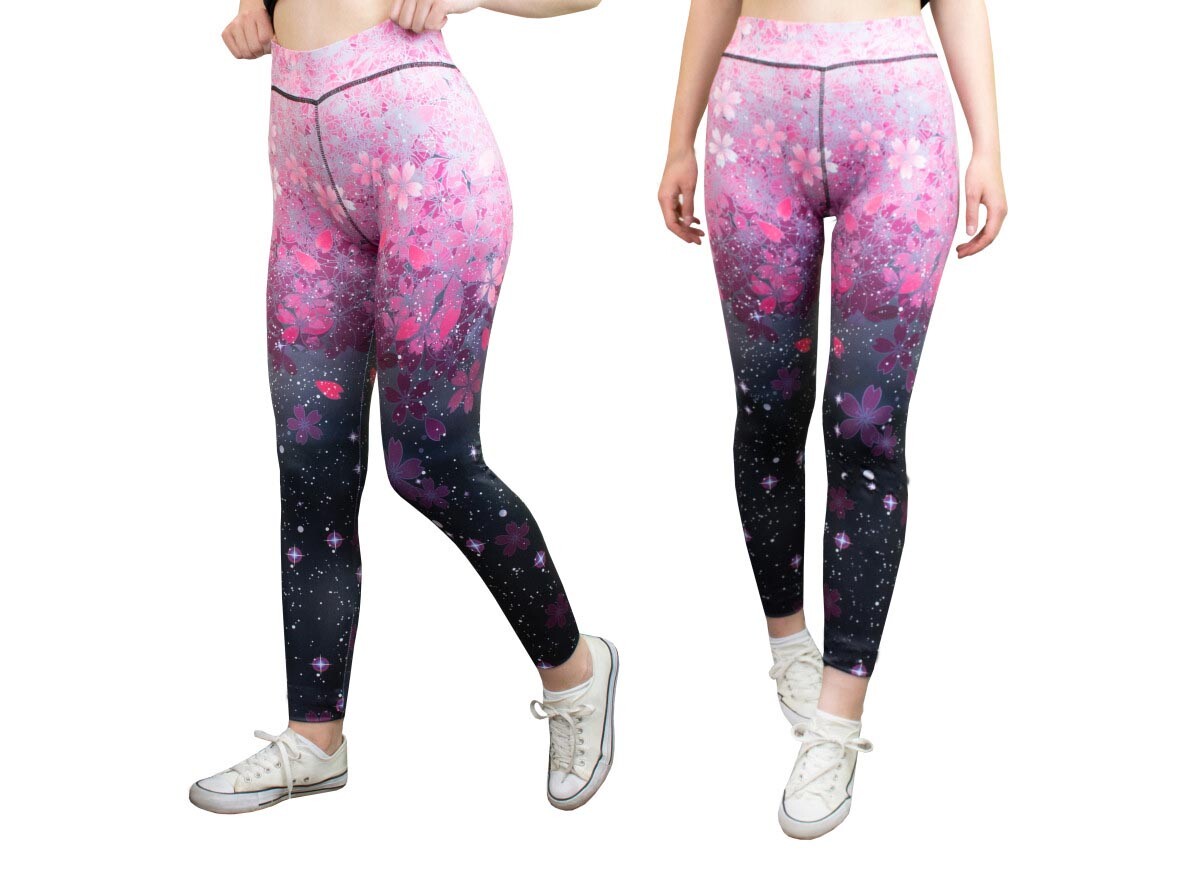 Športové legíny na jogu, ružové, veľkosť 1,5 cm. L/XL