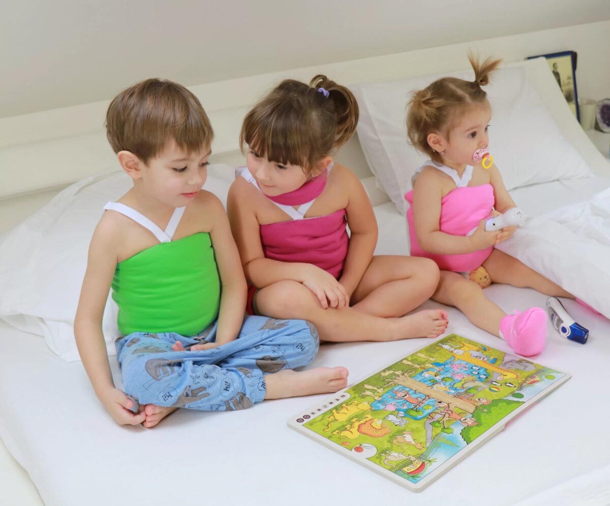 Viacúčelový Priessnitzov zábal pre deti a dospelých, modrý 65-85 cm