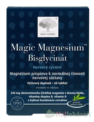 NEW NORDIC Magic Magnesium Bisglycinát 60 tabliet