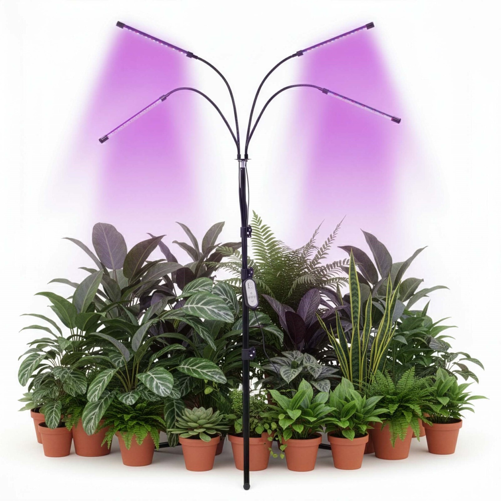 LED lampa na rast rastlín, 4 panely - časovač a diaľkové ovládanie - USB