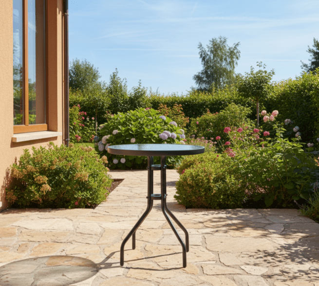 Okrúhly záhradný stôl