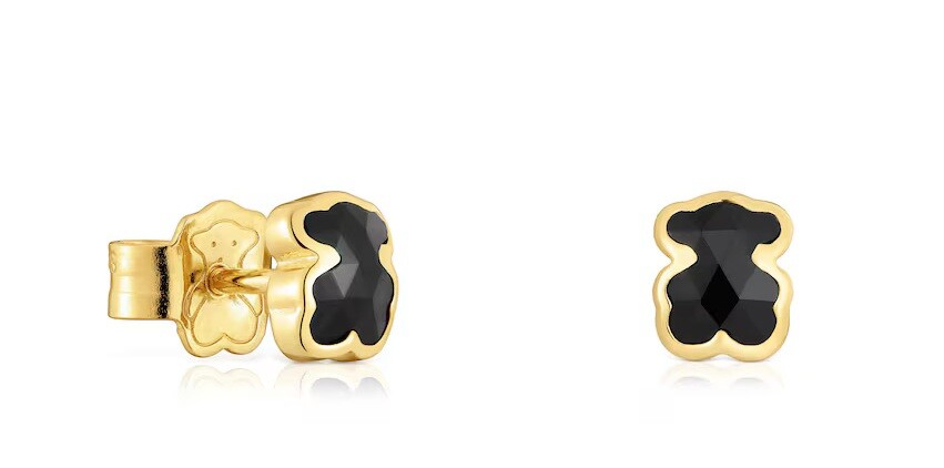 Tous Nežné pozlátené náušnice s onyxom Icon Color 1004287400