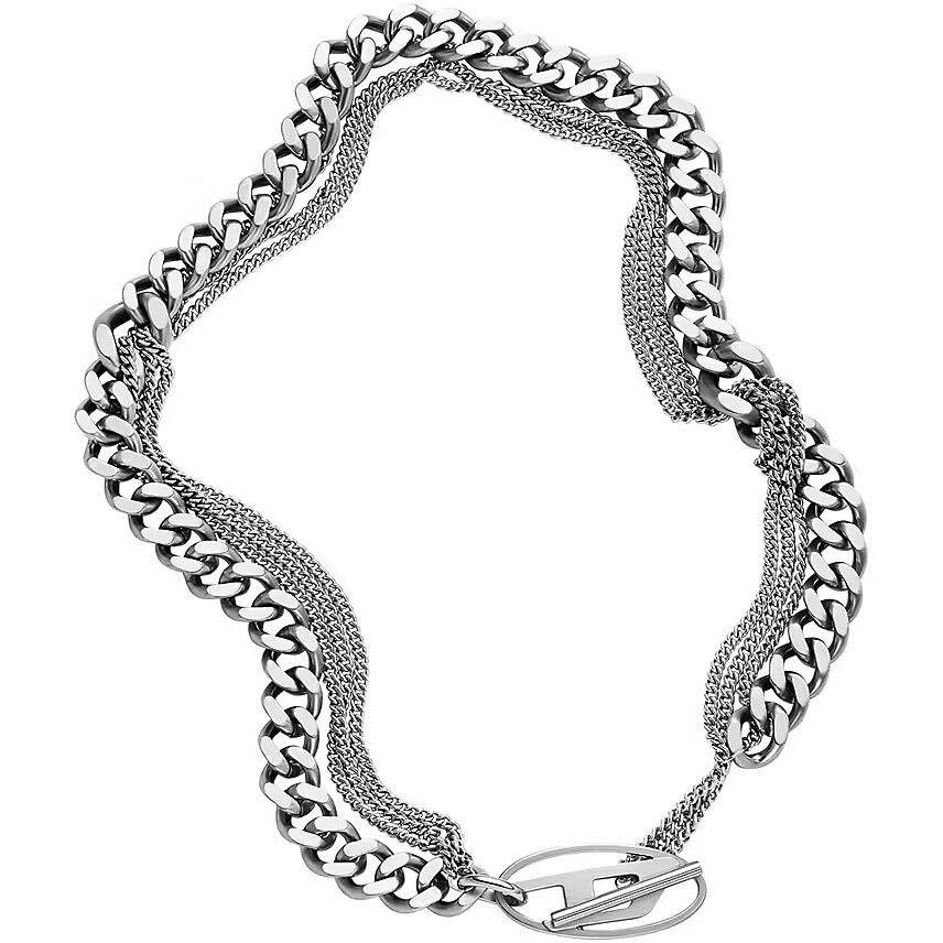 Diesel Dvojitý masívny náhrdelník s logom DX1549040